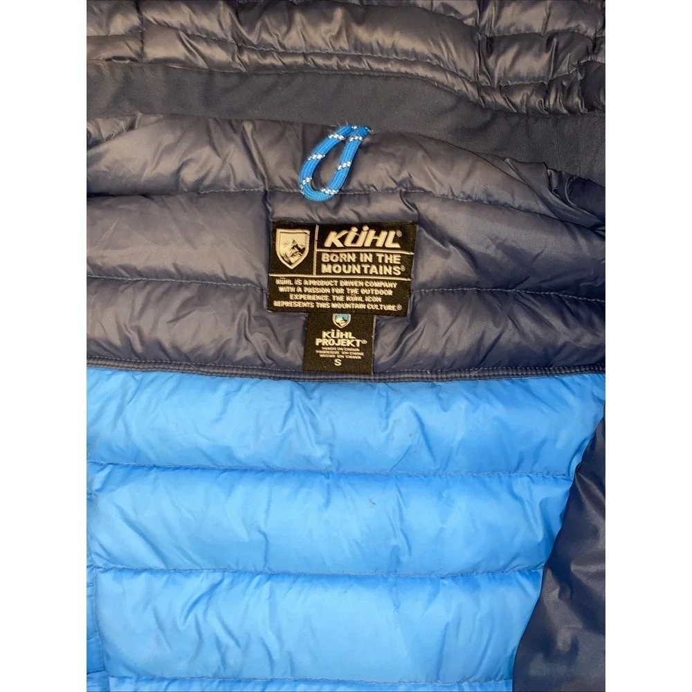 Kuhl Women Spyfire Hoody Down Puffer Jacket Blue Womens Small